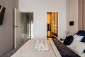 Spacious and elegant designed bedroom with big walk in closet