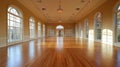Spacious Empty Gallery Hall Ideal for Creating Custom Events and Gatherings Royalty Free Stock Photo