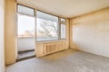 A spacious empty room with a large panoramic window Royalty Free Stock Photo