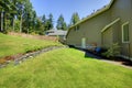 Spacious fenced backyard area with Natural Stone Landscaping.