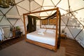 Spacious glamorous camp tent with large bed
