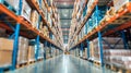 Forklift Operating in Large Industrial Warehouse