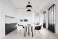 Spacious kitchen with dining area