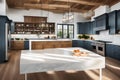 spacious kitchen with a large kitchen island serving as a focal point for cooking and entertaining