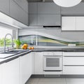 Spacious kitchen with window Royalty Free Stock Photo