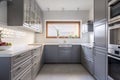 Spacious kitchen with window Royalty Free Stock Photo