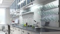 Spacious laboratory interior, chemical laboratory