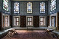 Spacious library of Sultan III Ahmed with stained glass windows at Topkapi Palace, Istanbul, Turkey Royalty Free Stock Photo
