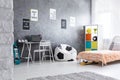 Spacious and minimalistic boy room Royalty Free Stock Photo