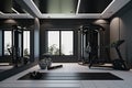 A spacious modern gym. Generative AI