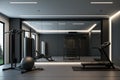 A spacious modern gym. Generative AI