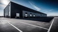 A Spacious Modern Industrial Commercial Facility Building Warehouse With Black Exterior And Loading Dock Doors On A Large Parking Royalty Free Stock Photo