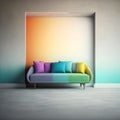 Colorful sofa illustration. Couch Royalty Free Stock Photo