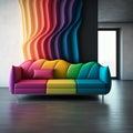 Colorful sofa illustration. Couch Royalty Free Stock Photo