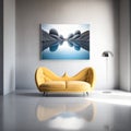 Colorful sofa illustration. Couch Royalty Free Stock Photo