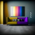 Colorful sofa illustration. Couch Royalty Free Stock Photo