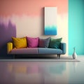 Colorful sofa illustration. Couch Royalty Free Stock Photo