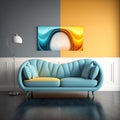 Colorful sofa illustration. Couch Royalty Free Stock Photo