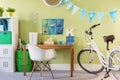 Spacious new design teenager room Royalty Free Stock Photo