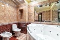 Spacious new empty jacuzzi bath tube bathroom Royalty Free Stock Photo