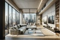 Modern Penthouse Living Room Royalty Free Stock Photo