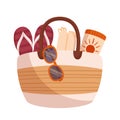 Spacious, Practical, And Stylish Beach Bag. Accessory For Carrying Towels, Sunscreen, Slippers, Sunglasses