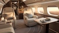 spacious private jet interior Royalty Free Stock Photo