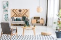 Spacious retro living room interior Royalty Free Stock Photo