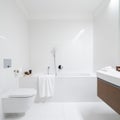 Spacious and simple bathroom with bathtub