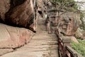 The spacious stone steps road Royalty Free Stock Photo