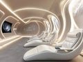 A spacious, tech-forward theatre with a smart bed and sofa