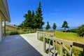 Spacious walkout deck with beautiful water view Royalty Free Stock Photo