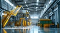 Spacious Warehouse Filled With Vibrant Yellow Bins