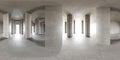 Spacious White Room With Columns and Natural Light in a Modern Building 360 panorama vr environment map Royalty Free Stock Photo