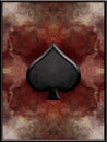 Spade Card with Abstract Red Background