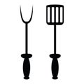 Spade and fork for grill Royalty Free Stock Photo