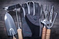 Spade garden hoe rake trowel fork safety gloves