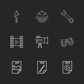 Spade , gear , wrench , video , camcoder , smiley , image , psd