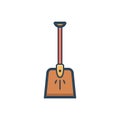 Color illustration icon for Spade, shovel and construction