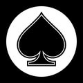 Spade icon black and white vector illustration Royalty Free Stock Photo