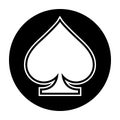 Spade icon black and white vector illustration Royalty Free Stock Photo