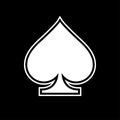 Spade icon black and white vector illustration Royalty Free Stock Photo