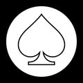 Spade icon black and white vector illustration Royalty Free Stock Photo