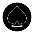 Spade icon black and white vector illustration Royalty Free Stock Photo