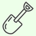 Spade line icon. Garden shovel working equipment outline style pictogram on white background. Building and gardening Royalty Free Stock Photo