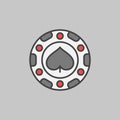 Spades Casino Chip vector concept colored icon