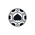 Spades Poker Chip vector concept solid icon or sign Royalty Free Stock Photo