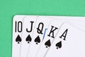 Spades royal flush Royalty Free Stock Photo