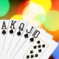 Spades royal flush Royalty Free Stock Photo