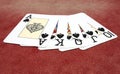 Spades royal flush over red background Royalty Free Stock Photo